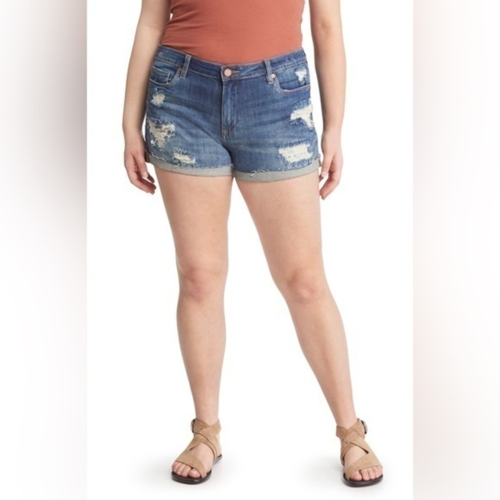 Blank NYC The Fulton Roll Up distressed denim cutoff shorts size 29 - Picture 11 of 12